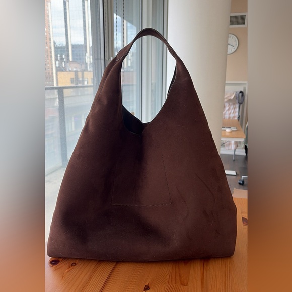 GAP Handbags - GAP Vegan Suede Slouchy Tote Bag in Chocolate Brown